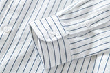 BONSIR  -  100% Cotton, Striped Loose Casual Long Sleeve Shirt for Spring and Autumn, High-quality Breathable, Moisture-wicking Men’s Shirt
