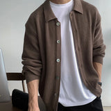 BONSIR  -  Streetwear Sweater Cardigan Men Fall Winter Casual Long Sleeve Sweatercoat Men's Baggy Thicken Thermal Knitted Sweaters Male Top