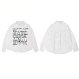 Bonsir Mens Shirts Letter Print Casual Shirt Streetwear Fashion Versatile Campus Performance Daily Long Sleeve Tops Men'S Clothing 2024
