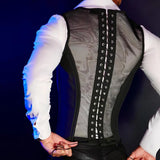 Bonsir Mens Sexy Perspective Tight-Waisted Vest, Genderless Fashion Nightclub Temperament Youth Trendy Business Breathable Top Unisex