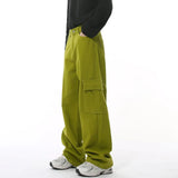 Bonsir Spring Washed High Street Men's Jeans Multiple Pockets Cargo Trousers Straight Wide Leg Male Denim Pants