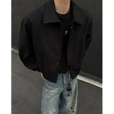 BONSIR  -  Spring Short Jacket Men Fashion Black Casual Jacket Men Streetwear Korean Loose Bomber Jacket Mens Motorcycle Jackets M-3XL
