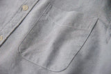 BONSIR  -  Sleeve Patch Washed Grain Woven Cotton Long Sleeve Shirt Men's Daily Tooling Retro Trend Youth Thin Coat