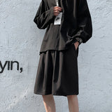 Bonsir Summer Suit Shorts Men Fashion Society Mens Dress Shorts Korean Loose Grey Black Casual Shorts Mens Office Formal Shorts M-2XL