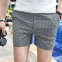 BONSIR  -  Summer Casual Plaid Men's Shorts Mens Beach Shorts Cotton Slim Fit Male Shorts Homm Brand Clothing Short Masculino S-3XL