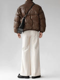 BONSIR  -  Maillard brown scimitar pants for men in summer loose slim and high drooping high floor slim trousers