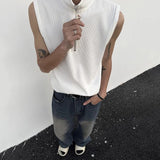 Bonsir Mens Vest Five-Pointed Star Shoulder Pad Vest Spring/Summer Streetwear Fashion Sleeveless T-Shirt Old Money Men'S Clothing