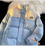 BONSIR  -  New Winter Jacket Men's Corduroy Stitching Thickened Warm Parka Japanese Style Street Cold-proof Padded Coat Ski