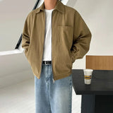 BONSIR  -  Spring New Style Men's Retro Solid Color Turn-Down Collar Jacket, Korean Version Trendy Loose Casual Versatile Coat