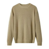 BONSIR  -  Men's Round-neck Sweater for Autumn and Winter, Thickened Pure Color Base Layer Shirt, New Style Inner Wear Knitted Wool Sweater