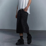 BONSIR  -  Mens Deconstructed Raw Edge Washed Jeans Streetwear Fashion Versatile Youth Campus Daily Casual Shorts Men'S Clothing 2025 New