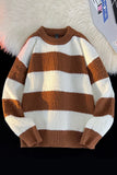 BONSIR  -  Thicken Striped Pullovers Men Autumn Winter Sweater Pullover Knit Sweatshirt Casual Tops Round Neck Long Sleeve Bottoming Shirt