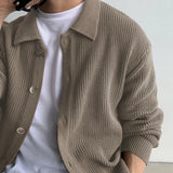 BONSIR  -  Streetwear Sweater Cardigan Men Fall Winter Casual Long Sleeve Sweatercoat Men's Baggy Thicken Thermal Knitted Sweaters Male Top