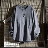 BONSIR  -  Long-sleeved T-shirt Men's Pure Cotton Heavy Round Neck Top Autumn and Winter Base Shirt Sweater Men's Spring and Autumn Style