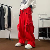 BONSIR  -  Streetwear Hip Hop Joggers Cargo Pants Men Overalls Multi-Pocket Black Pants Harajuku Fashion Men's Wide Leg Baggy Sweatpants