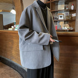 Bonsir Oversized High Grade Blazers Men Trendy Leisure Loose Suit Jackets Male Daily Simple Streetwear All-match Korean Suit-tops