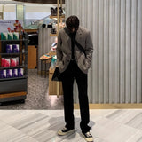 BONSIR  -  New Korean Fashion Men Suit Pants Light Luxury Business All-match Straight Slim-fit Casual Trousers Premium Elegant Dress Pants