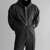 BONSIR  -  Maillard casual sports suit men's spring and autumn heavy hooded sweatshirt cardigan splicing