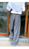 BONSIR  -  Oversized Black Suit Pants Men Fashion Social Mens Dress Pants Korean Loose Wide Leg Pants Mens Office Formal Trousers M-3XL