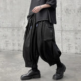 Bonsir Mens Casual Large Pocket Dark Style Overalls Genderless New Trendy Sports Loose Large Size Simple Streetwear Unisex