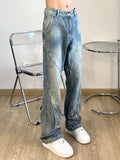 Bonsir With Pockets Straight Men's Jeans Trousers Bootcut Man Cowboy Pants Punk Flared Original Luxury 2024 Fashion Y2k Vintage Classic
