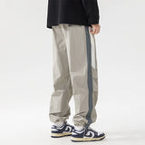 BONSIR  -  Spring Summer Men's Trousers New Fashion High Street Color Striped Pockets Drawstring Daily Commute Casual Loose Wide Leg Pants