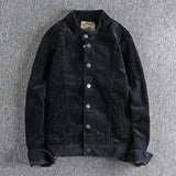 BONSIR  -  Corduroy Jacket for Men Retro Trendy Casual Versatile Slim Fit Stand Up Collar Fashionable Outerwear
