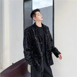 Bonsir Male Shiny Blazers 2024 Spring jacket men Stylish Sequin Decor Blazer For Men Suit Jackets Dazzling Stage Clothing