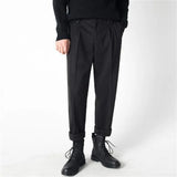BONSIR  -  Autumn Winter Woolen Business Dress Pants Men Elastic Waist Streetwear Casual Trousers Formal Social Suit Pants Costume Homme