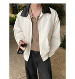 BONSIR  -  Fall Short-Length Bomber | American Retro Shacket W/ PU-Leather Collar - Relaxed Plus Sizing M-5XL
