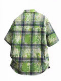 BONSIR  -  Summer high-grade sexy handsome shirt summer thin loose retro shirt Japanese tie-dyed shirt short-sleeved man