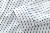 BONSIR  -  100% Cotton, Striped Loose Casual Long Sleeve Shirt for Spring and Autumn, High-quality Breathable, Moisture-wicking Men’s Shirt