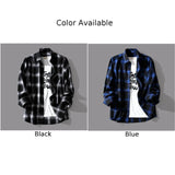 BONSIR  -  Male Men Top Daily Holiday Autumn Breathable Cardigan Casual Long Sleeve Plaid Print Slight Stretch Comfy Fashion