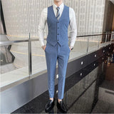 Bonsir Men Suits Double Breasted Latest Design Groom Wedding Stage Tuxedos Best Costume Homme Slim Fit Business Social 3 Pieces