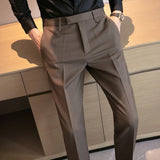 Bonsir Men Suit Pants High Quality Men Solid Color Slim Fit Dress Pants Slim Fit Office Business Men Trousers Plus Size 28-36