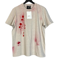 Bonsir 2024 Summer New Men's T-shirt Abstract Hand-painted Spray Paint Rose Silhouette Basic Loose Casual Short-sleeved