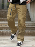 BONSIR  -  Autumn Cargo Pants Men's Fashion Brand Elastic Multi Pockets Straight Leg Sports Jogging Trousers Loose Casual Joggers Pants Men