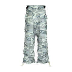 Bonsir High Street Multi-pockets Camouflage Cargo Pants for Men and Women Straight Patchwork Baggy Overalls Oversized Loose Jeans Pants