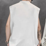 Bonsir Mens Vest Ripped Sports Breathable Tank Top Fashion Streetwear Personality Versatile Sleeveless Top Men'S Clothing Summer New