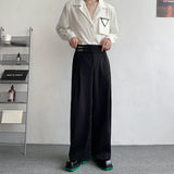 BONSIR  -  Black Suit Pants Men Oversized Fashion Social Mens Dress Pants Korean Loose Straight Wide Leg Pants Mens Office Formal Trousers