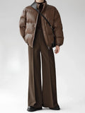 BONSIR  -  Maillard brown scimitar pants for men in summer loose slim and high drooping high floor slim trousers