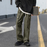 BONSIR  -  Casual Cargo Pants Men's Streetwear Vintage Trousers Hip-hop Overalls Fashion Loose Straight Wide Leg Pants Men