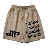 Bonsir Summer Sports Shorts Mens Summer Creative Letter Printing Street Style Design All-Match Drawstring Five-Point Casual Shorts