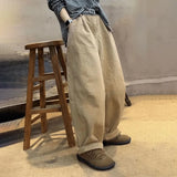 BONSIR  -  Mens Y2K Pants High Waisted Pockets Draped Breathable Casual Pants Autumn Sweet Fresh Unisex Wide Leg Baggy Pants Men’s Clothing
