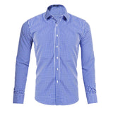 BONSIR  -  Spring Summer Mens Plaid Shirts Fashion Men Long Sleeve Cotton Plaid Shirt Tees Casual Men Breathable Formal Tops Shirt Clothing