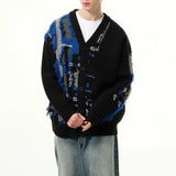 Bonsir Mens Sweater Stitching Contrast Color Tassel Casual Knit Sweater Autumn Fashion Streetwear Campus Long Sleeve Top Men'S Clothing