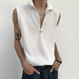 Bonsir Mens Vest Five-Pointed Star Shoulder Pad Vest Spring/Summer Streetwear Fashion Sleeveless T-Shirt Old Money Men'S Clothing