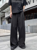Bonsir Deconstructed Spliced Casual Suit Pants Men Vibe American Trend Loose Leg Pants Summer Design Draping Slightly Flared Pants