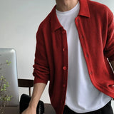 BONSIR  -  Streetwear Sweater Cardigan Men Fall Winter Casual Long Sleeve Sweatercoat Men's Baggy Thicken Thermal Knitted Sweaters Male Top