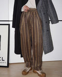Bonsir New Men Fashion Society Men's Dress Pants Korean High Waist Loose Straight Casual Pants Thick Long Trousers Male T138